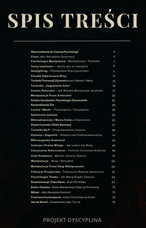 ZESTAW SZEŚCIU EBOOKÓW – CZARNA PSYCHOLOGIA + ZIMNY UMYSŁ + BRUDNA SPRZEDAŻ + TOKSYNA W ZWIĄZKU + MINDSET MILIARDERA + PRODUKTYWNOŚĆ NA MAXA - Projekt Dyscyplina