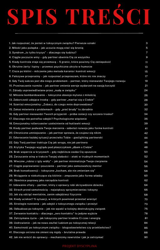 ZESTAW SZEŚCIU EBOOKÓW – CZARNA PSYCHOLOGIA + ZIMNY UMYSŁ + BRUDNA SPRZEDAŻ + TOKSYNA W ZWIĄZKU + MINDSET MILIARDERA + PRODUKTYWNOŚĆ NA MAXA - Projekt Dyscyplina