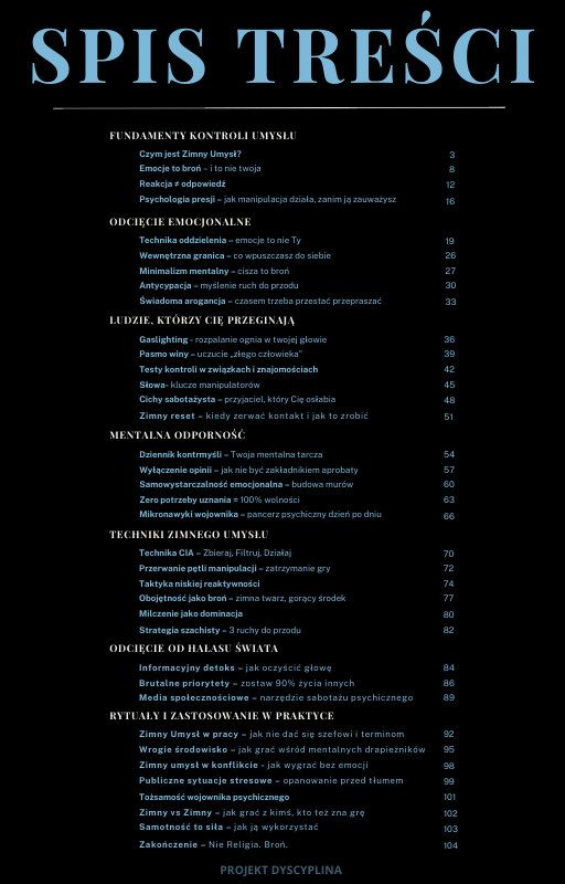 ZESTAW SZEŚCIU EBOOKÓW – CZARNA PSYCHOLOGIA + ZIMNY UMYSŁ + BRUDNA SPRZEDAŻ + TOKSYNA W ZWIĄZKU + MINDSET MILIARDERA + PRODUKTYWNOŚĆ NA MAXA - Projekt Dyscyplina